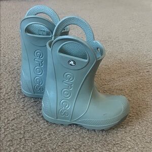 CROCS Kids' Light Green Rain Boots